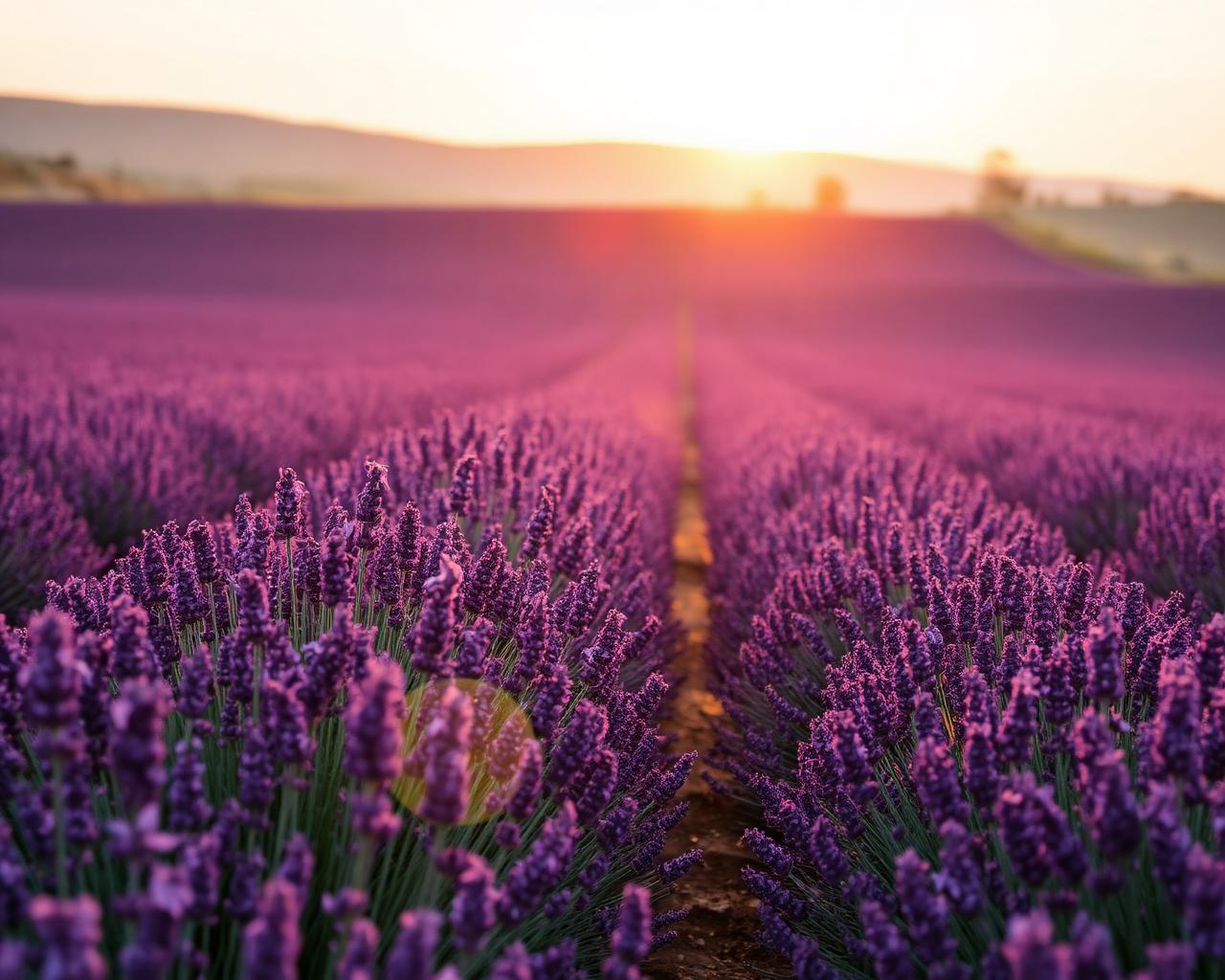 Campo de lavanda al atardecer
